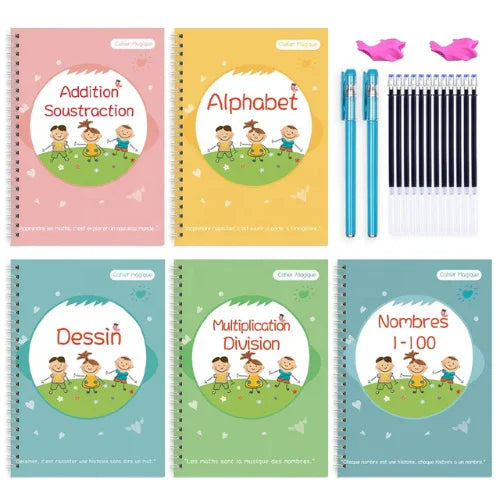 Pack de 5 livres de calligraphie magique en français