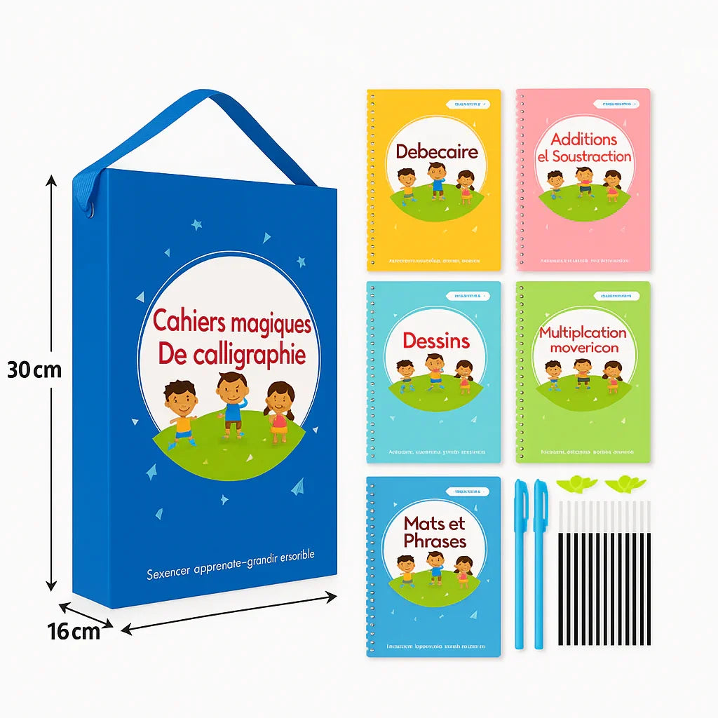 Pack de 5 livres de calligraphie magique en français
