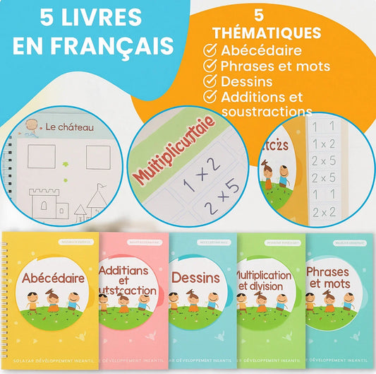 Pack de 5 livres de calligraphie magique en français